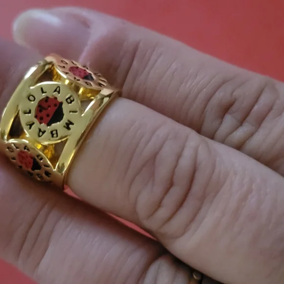 Bimba y Lola Ladybug Gold, Black and red Enamel Ring - Picture 3 of 5